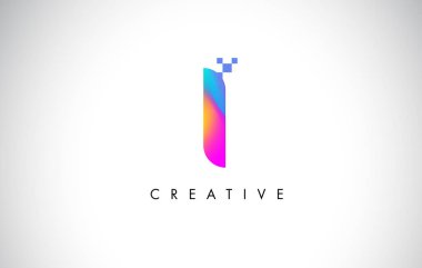 Ben renkli Logo mektup tasarlamak vektör. Yaratıcı gökkuşağı gradyan 