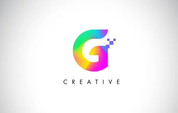 G Vector de diseño de letras de logotipo colorido. Gradiente de arco iris creativo — Vector de stock