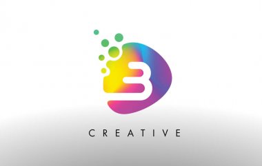 B renkli Logo tasarım şekli. Mor soyut şekil mektup simgesi.