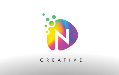 N renkli Logo tasarım şekli. Mor soyut şekil mektup simgesi.