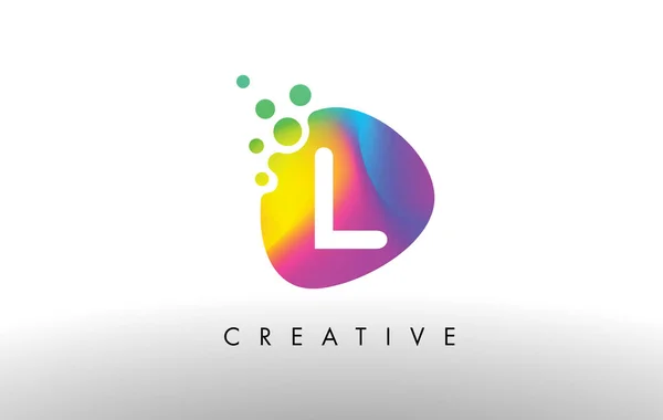 L Барвиста форма дизайну логотипу. Фіолетова абстрактна піктограма літери . — стоковий вектор