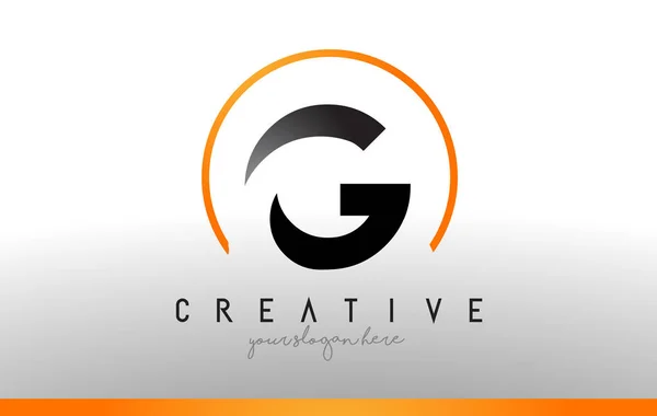 Diseño del logotipo de la letra G con color naranja negro. Cool Modern Icon T — Vector de stock