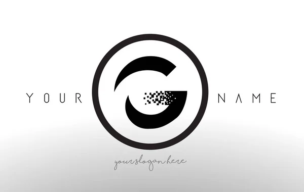 G Logo Lettera con Digital Pixel Tech Design Vector . — Vettoriale Stock