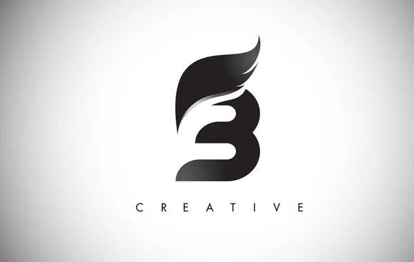B Lettre ailes logo conception avec Black Bird Fly Wing Icône . — Image vectorielle