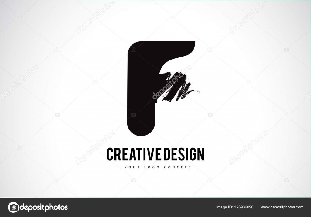 F Letter Logo Design Brush Paint Stroke Artistic Black Paintbru Stock Vector C Twindesigner 176936090