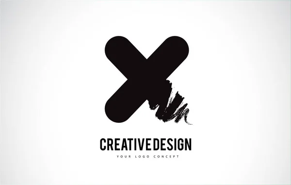 X Letter Logo Дизайн кисти мазок. Художественная чёрная картина — стоковый вектор