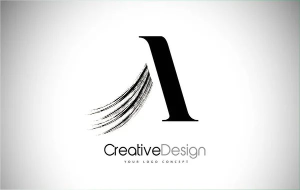 Ein Pinselstrich Buchstabe Logo-Design. schwarze Farbe Logo leters Symbol. — Stockvektor