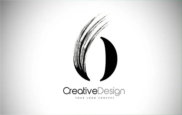 Дизайн логотипа O Brush Stroke Letter. Black Paint Leters Icon . — стоковый вектор