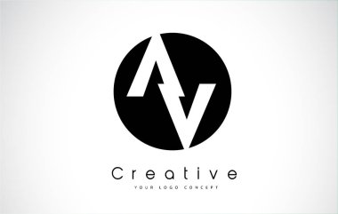 Av mektup Logo tasarımı siyah daire içinde 