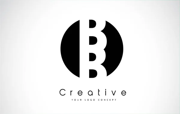 BB brief Logo Design in een zwarte cirkel — Stockvector