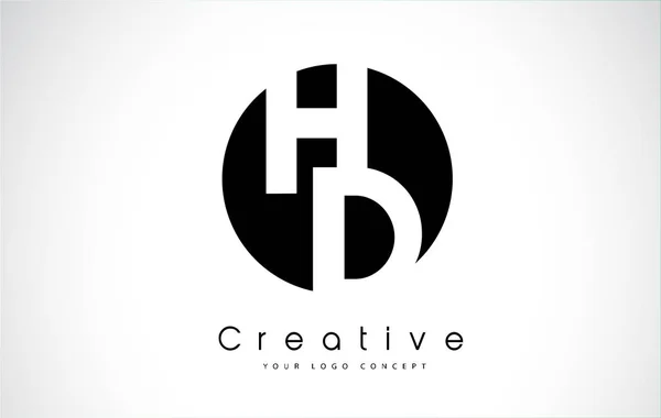 Lettre HD Logo Design à l'intérieur d'un cercle noir — Image vectorielle