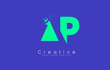 AP mektup Logo tasarımı negatif boşluk kavramı ile.