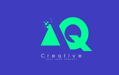 AQ mektup Logo tasarımı negatif boşluk kavramı ile.