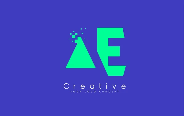 Ae letter logo design mit negativem Raumkonzept. — Stockvektor