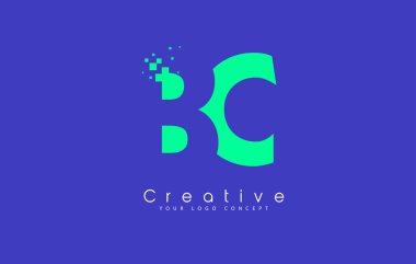 BC Letter Logo Design With Negative Space Concept. clipart