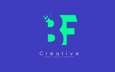 BF mektup Logo tasarımı negatif boşluk kavramı ile.