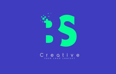 BS mektup Logo tasarımı negatif boşluk kavramı ile.