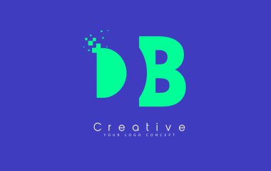 DB mektup Logo tasarımı negatif boşluk kavramı ile.