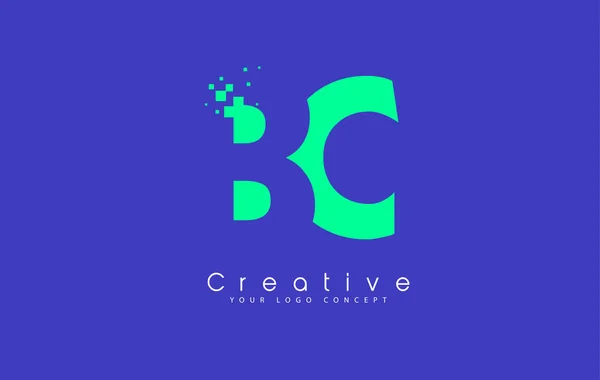 BC brev Logotypdesign med Negative Space koncept. — Stock vektor