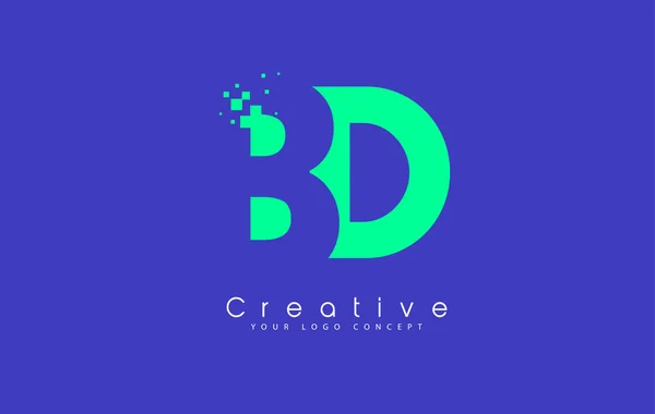 Conception de logo de lettre de BD avec le concept d'espace négatif . — Image vectorielle