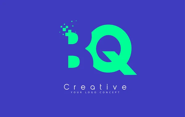 Bq Buchstabe Logo Design mit negativem Raumkonzept. — Stockvektor