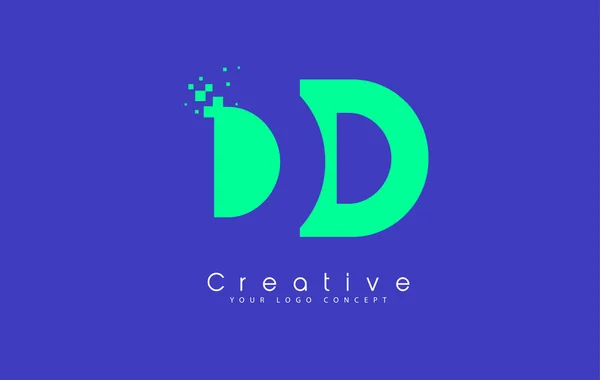 Dd letter Logo Design mit negativem Raumkonzept. — Stockvektor