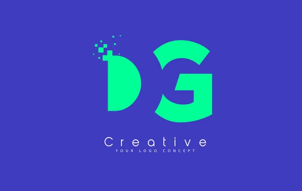DG Letter Logo Design With Negative Space Concept. — Stock Vector