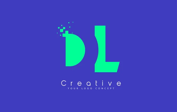 Dl letter Logo Design mit negativem Raumkonzept. — Stockvektor