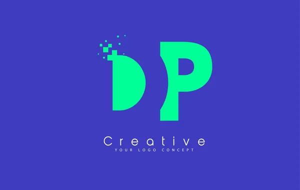 Dp letter logo design mit negativem raumkonzept. — Stockvektor