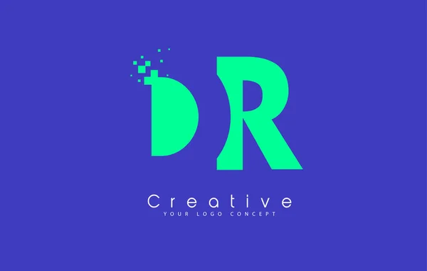 DR Carta Logo Design com conceito de espaço negativo . —  Vetores de Stock