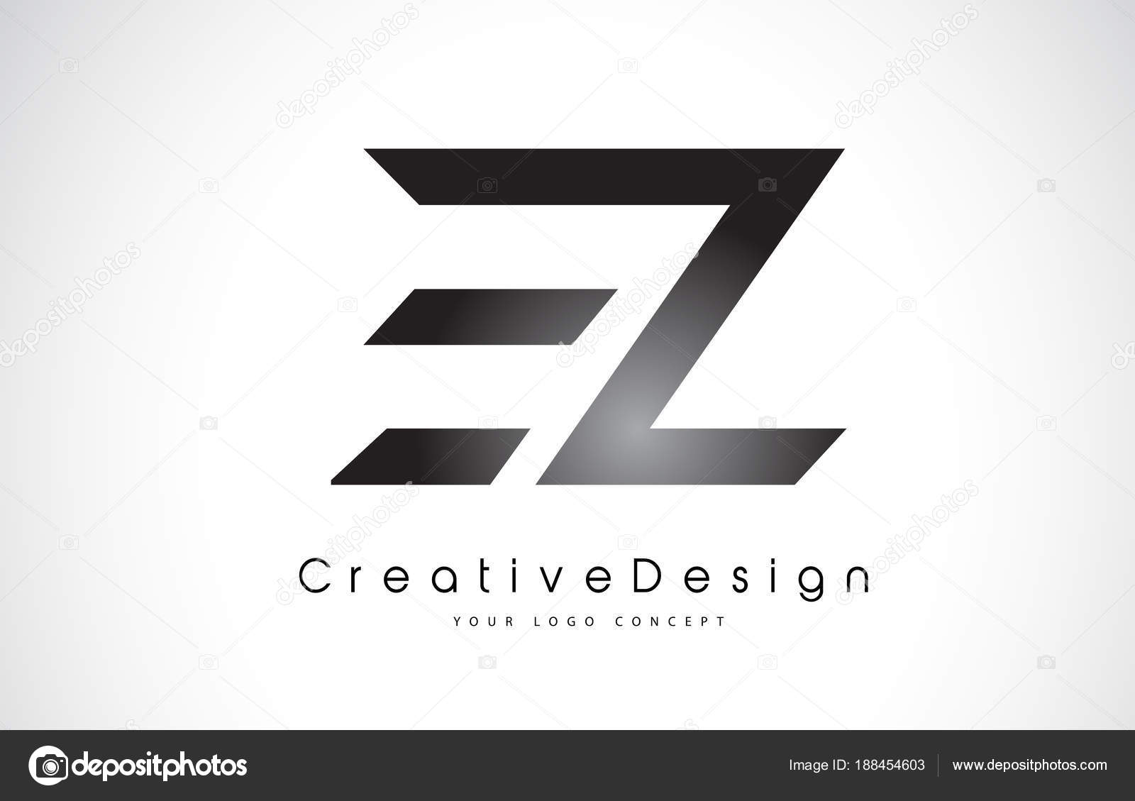 ez e z letter logo design creative icon modern letters vector l