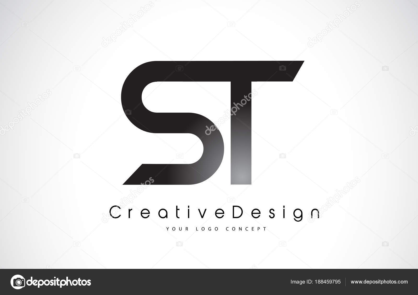 ST S T Letter Logo Design. Creative Icon Modern Letters Vector L