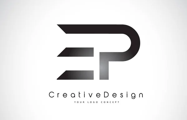 EP E P Carta Logo Design. Ícone criativo Letras modernas Vetor L — Vetor de Stock