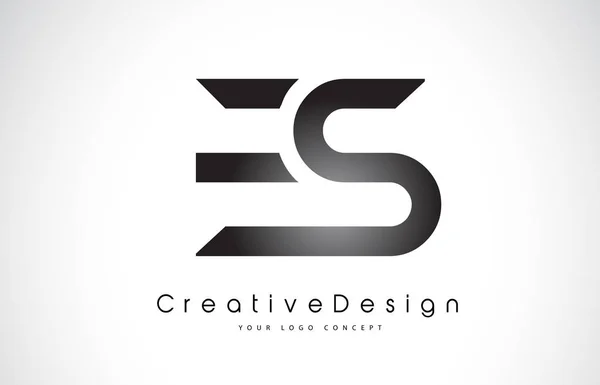 E S Carta Logotipo Diseño. Icono creativo Letras modernas Vector L — Vector de stock