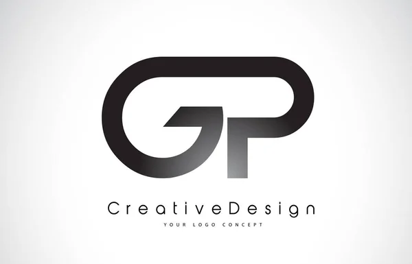 GP G P Lettera Logo Design. Icona creativa Lettere moderne Vettore L — Vettoriale Stock