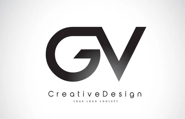 GV G V Carta Logo Design. Ícone criativo Letras modernas Vetor L — Vetor de Stock