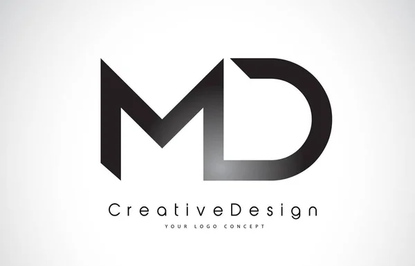 MD M D Letter Logo Design. Creative Icon Modern Letters Vector L — Stock Vector