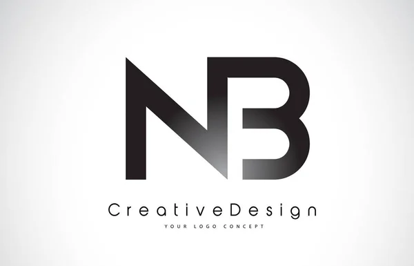 NB N B brief Logo ontwerp. Creatieve pictogram moderne Letters Vector L — Stockvector