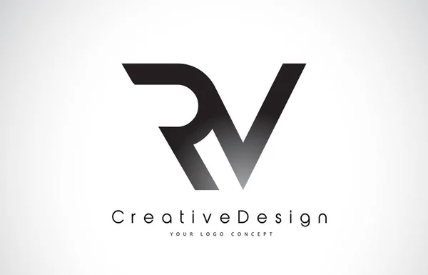 RV R V Carta Logo Design. Ícone criativo Letras modernas Vetor L — Vetor de Stock