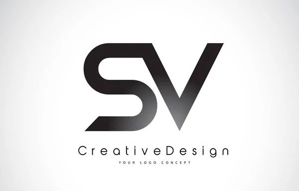 SV S V Lettre Logo Design. Icône créative Lettres modernes vecteur L — Image vectorielle