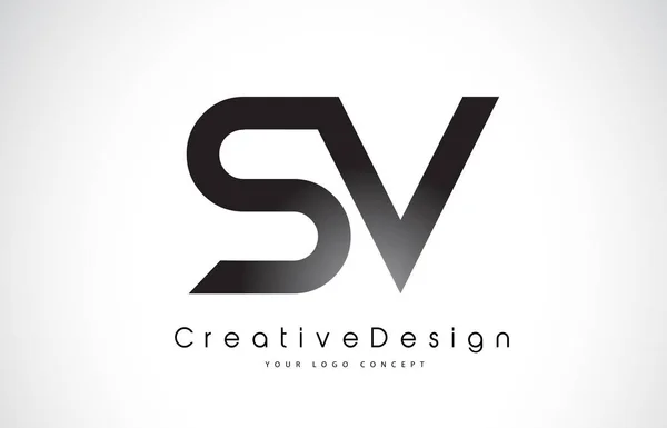 SV S V Carta Logo Design. Ícone criativo Letras modernas Vetor L — Vetor de Stock