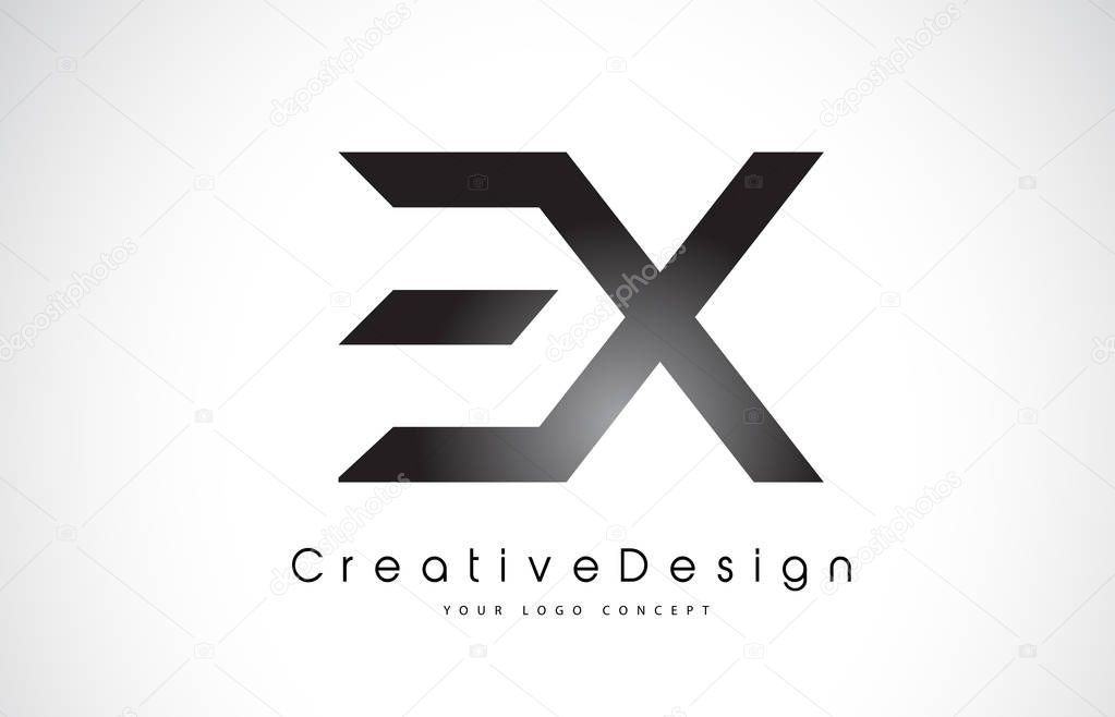EX E X Letter Logo Design. Creative Icon Modern Letters Vector L