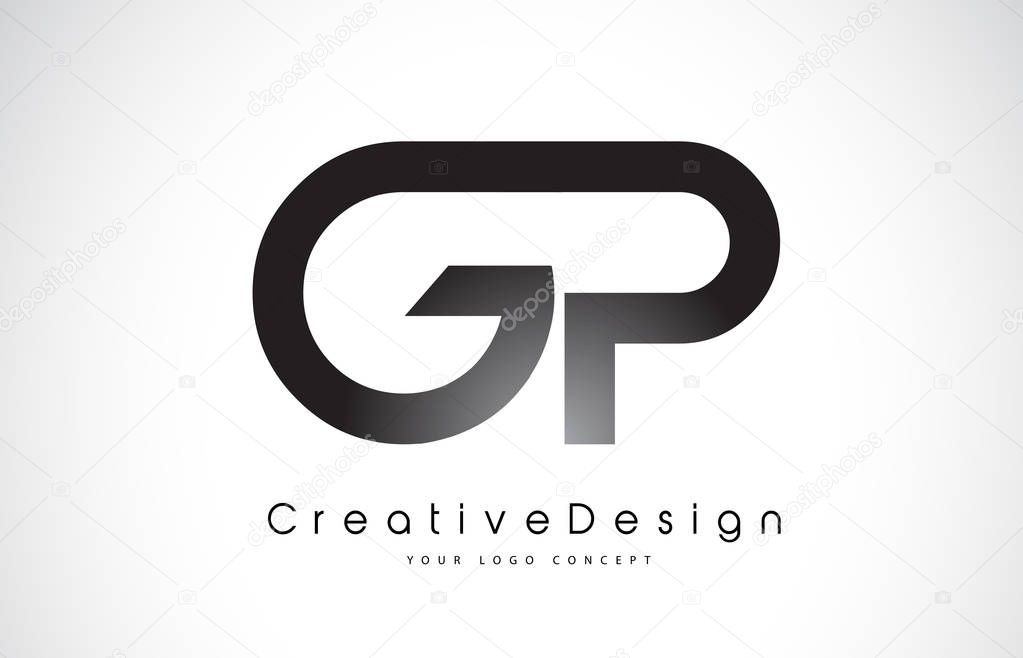 GP G P Letter Logo Design. Creative Icon Modern Letters Vector L