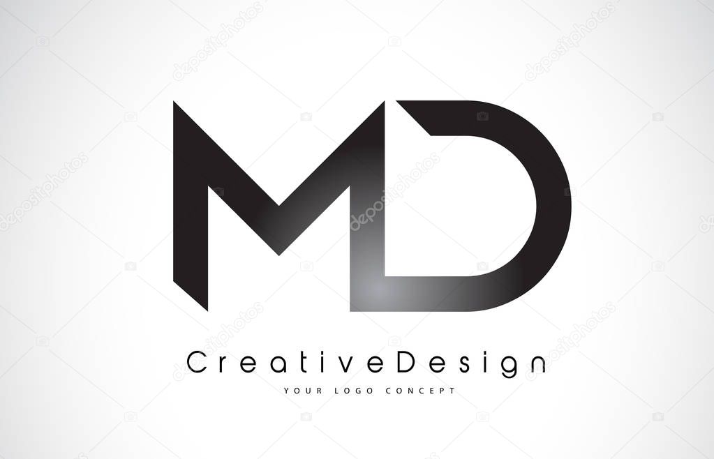 MD M D Letter Logo Design. Creative Icon Modern Letters Vector L