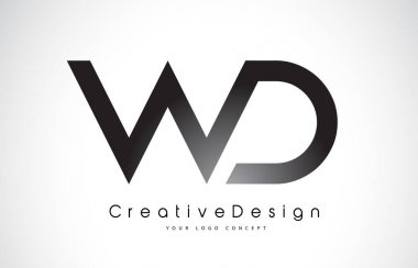 WD W D harfi Logo tasarımı. Yaratıcı simge Modern harfler vektör L