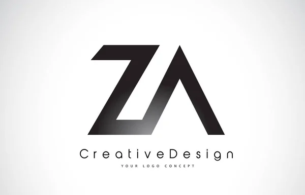 ZA Z Uma letra Logo Design. Ícone criativo Letras modernas Vetor L — Vetor de Stock