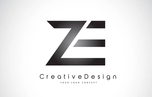 Ze Z E brev Logotypdesign. Kreativa ikonen modernt märker vektor L — Stock vektor