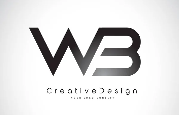 WB W B Lettre Logo Design. Icône créative Lettres modernes vecteur L — Image vectorielle