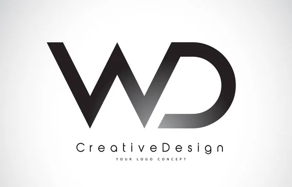 Diseño del logotipo de la letra WD W D. Icono creativo Letras modernas Vector L — Vector de stock