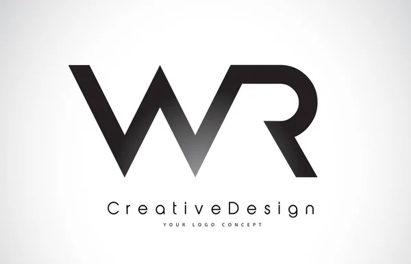 Wr W R 문자 로고 디자인입니다. 크리에이 티브 아이콘 현대 편지 벡터 L — 스톡 벡터